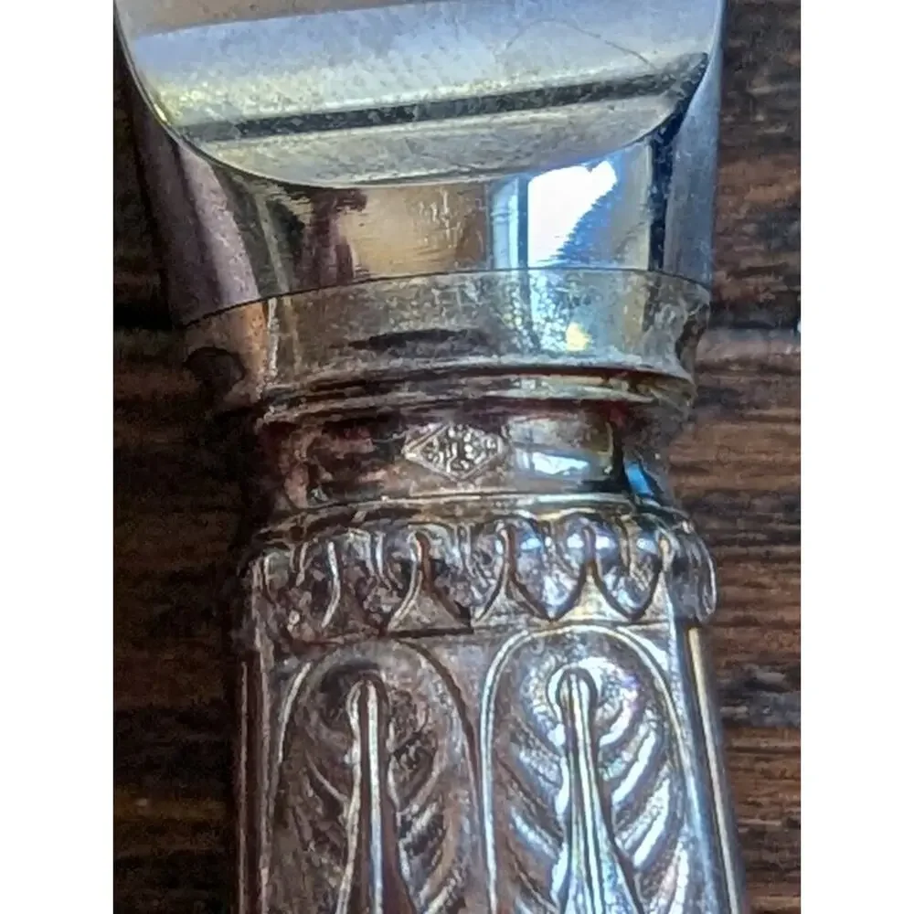 Antique Ercuis France Empire .800 Silver Dinner Knife Pair Knives 10